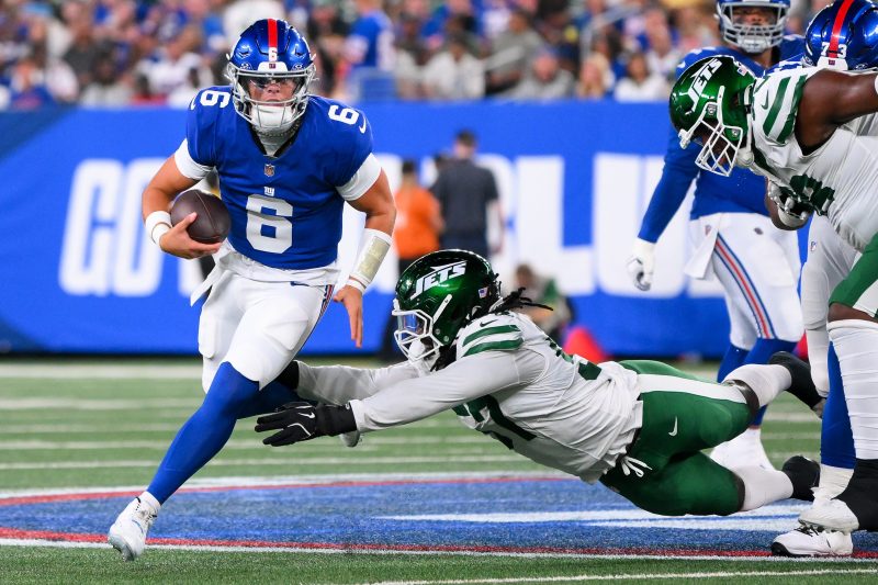 How did Giants rookie QB Jaxson Dart play vs. Jets?